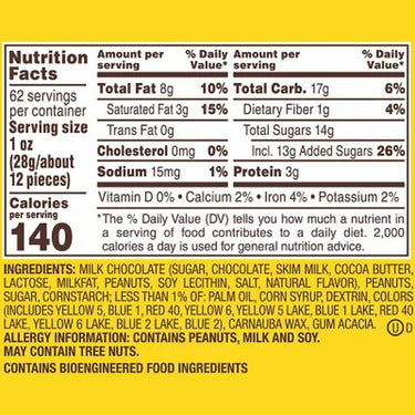 M&M's Peanut Chocolate Pastel Easter Candy Jar 62 Oz.